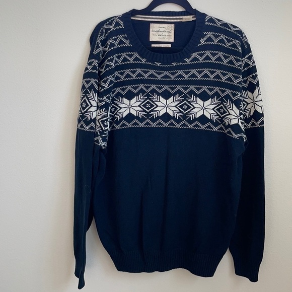 Weatherproof Vintage dark navy holiday sweater XL - Picture 1 of 5